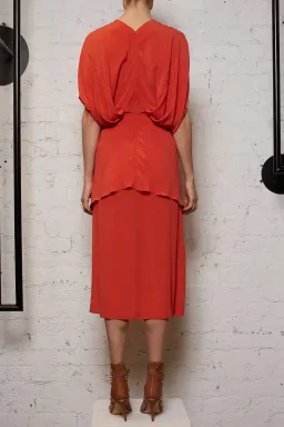 KITX Nature Cape Silk Dress in Melon Size 8 for rent on The Volte - image 3