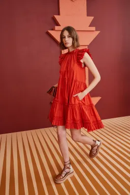 Ulla Johnson Joan Ruffle Dress Size US 8/AU 12 for rent on The Volte - image 4