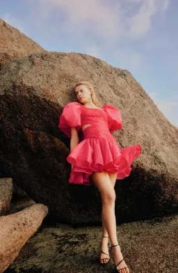 Aje Joan Puff Sleeve Mini Dress Pink Size 10 / M for rent on The Volte - image 2