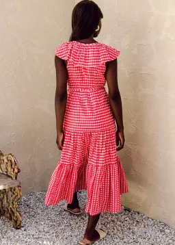 Bird and Kite Juni Wrap Dress Calypso Gingham Size XL / Au 14 for rent on The Volte - image 3