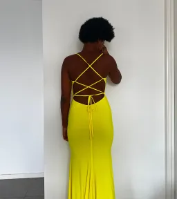 Gossip Gowns Ashleigh Floor Length Lemon Yellow Size 6 for rent on The Volte - image 2