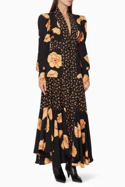 Acler Elton Dress Black/Floral Size 10 for rent on The Volte - image 2