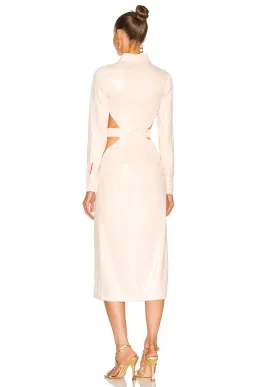 Alice McCall Night Sky Trench Dress Blush Pink Sequin Midi Dress Size 8 for rent on The Volte - image 4
