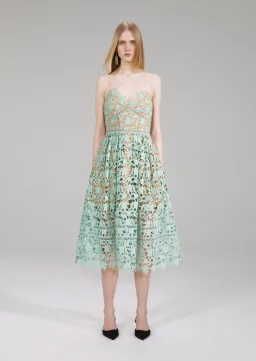 Self Portrait Azalea Midi Dress Mint Size 14 for rent on The Volte - image 1