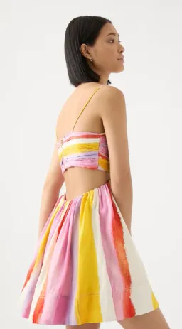 Aje Liza Ruched Baby Doll Dress Multi Size 10 for rent on The Volte - image 3