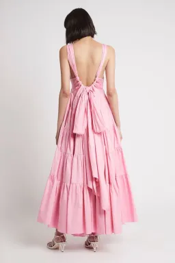 Aje Marguerite Tie Back Maxi Dress Pink Size 12 for rent on The Volte - image 3