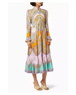 Zimmermann Lola Paisley Midi Dress Daisy Paisley Size 2 / Au 12 for rent on The Volte - image 2