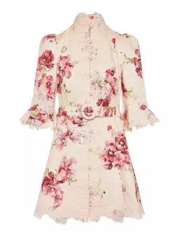 Zimmermann High Tide Applique Mini Dress Cream Poppy Floral Size 8 for rent on The Volte - image 5