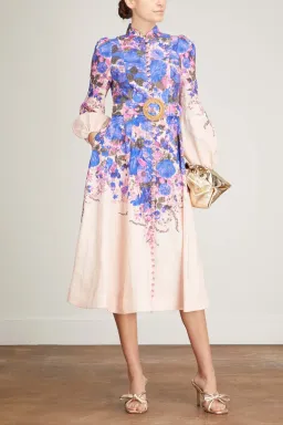 Zimmermann High Tide Buttoned Midi Dress Floral Size 2 / Au 12 for rent on The Volte - image 1