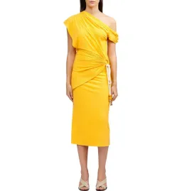 Acler Karline Midi Dress Citrus Yellow Size AU 10 for rent on The Volte - image 1