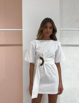 Bec & Bridge Harlow Mini Dress Ivory White Size 8 for rent on The Volte - image 2