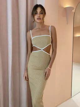 Bec & Bridge Coyote Dress Beige Size 8 for rent on The Volte - image 2