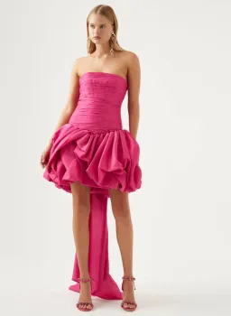 Aje Piacere Bubble Hem Mini Dress Pink Size 10 / M for rent on The Volte - image 1