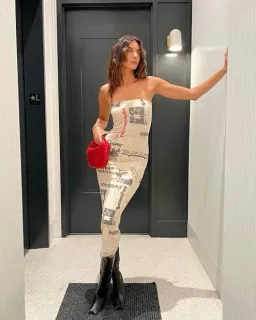 With Jean Frankie Midi Dress Read All About It Print Size S / Au 8 for rent on The Volte - image 2