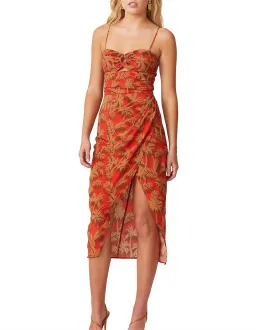 Bec & Bridge Shady Palm Dress Orange Size AU 8 for rent on The Volte - image 1