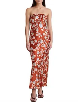 Bec & Bridge Blossom Strapless Maxi Dress Size 12 Rust Print for rent on The Volte - image 1
