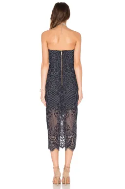 Shona Joy Lace Bustier Midi Dress Navy Size 12 / L for rent on The Volte - image 3