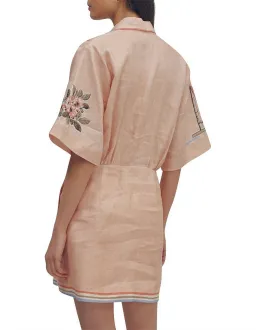 Alemais Marina Mini Shirt Dress Peach Size AU 6 for rent on The Volte - image 2