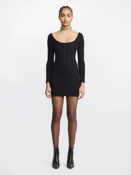 Dion Lee Rib Corset Mini Dress Black Size AU 10 for rent on The Volte - image 1