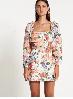 Sofia The Label Goldie Cut Out Mini Dress White Size AU 12 for rent on The Volte - image 1