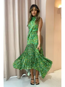 Alemais Phyllis Twist Dress Green Size AU 8  for rent on The Volte - image 1