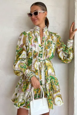 Alemais Octavia Ruffle Mini Dress Green Size 8 for rent on The Volte - image 2