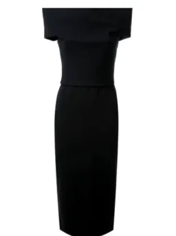 Scanlan Theodore Crepe Knit Milano Dress Black Size XS for rent on The Volte - image 2