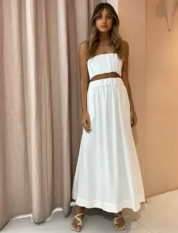 Sir The Label Clemence Bustier and Maxi Skirt Set White Size 6 for rent on The Volte - image 1