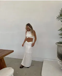 Sir the Label Ambroise Knot Crop Top and Midi Skirt Set White Size 1/Au 8 for rent on The Volte - image 2