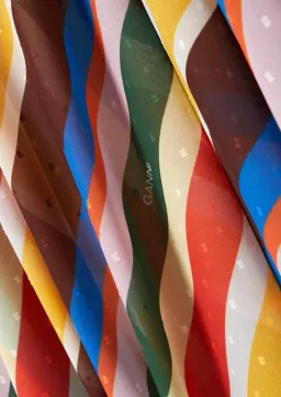 Ganni Striped Halter Neck Recycled Chiffon Midi Dress Multi Size AU 10  for rent on The Volte - image 5