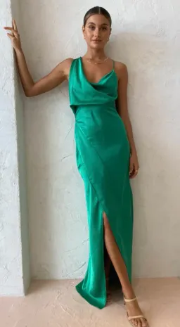 One Fell Swoop Muse Maxi Dress Cardinal Green Size 6 for rent on The Volte - image 3