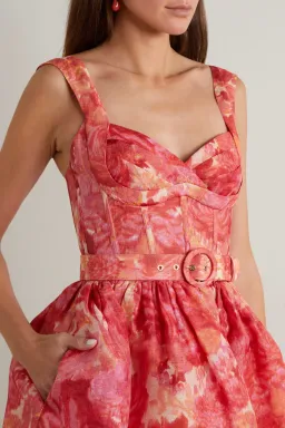 Zimmermann High Tide Mini Dress Pink Ikat Floral Size 2 / AU 12 for rent on The Volte - image 2