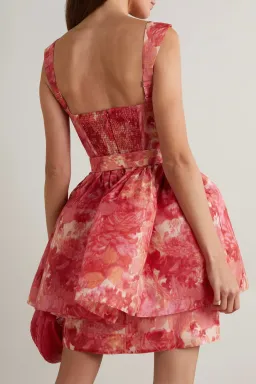 Zimmermann High Tide Mini Dress Pink Ikat Floral Size 2 / AU 12 for rent on The Volte - image 3