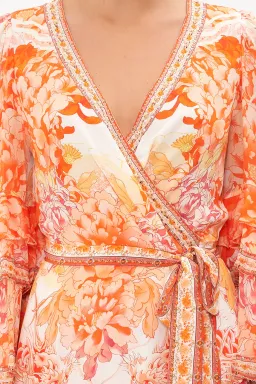 Camilla Short Wrap Dress With Ruffle Sleeve Print Size M for rent on The Volte - image 5