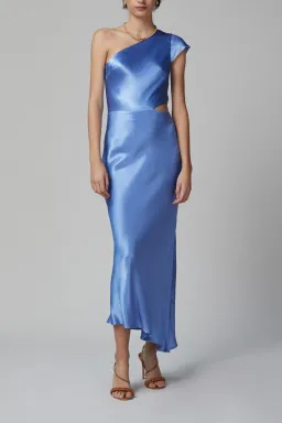 Bec & Bridge Delphine Asymmetrical Midi Dress Blue Size 14 / XL for rent on The Volte - image 1