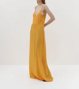 Bassike Silk Longerline Slip Dress in Tangerine Size 00 / Au 6 for rent on The Volte - image 4