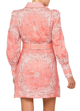 Zimmermann Bandana Shirt Dress Pink Print Size 12 for rent on The Volte - image 4