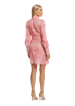 Zimmermann Bandana Shirt Dress Pink Print Size 12 for rent on The Volte - image 2