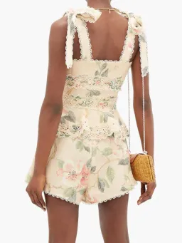 Zimmermann Kirra Floral Set Top and Shorts Beige Size 1 / AU 8 for rent on The Volte - image 3