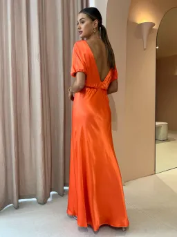 Dominique Healy Adaline Dress in Melon Orange Size 6 for rent on The Volte - image 3