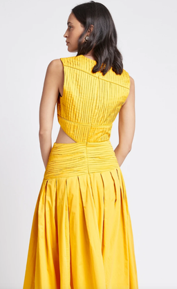 Aje Cascade Cut Out Dress Yellow Size 8 for rent on The Volte - image 3