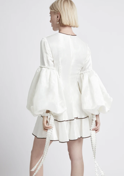 Aje Gracious Tiered Mini Dress White Size 10 for rent on The Volte - image 2