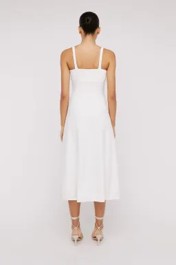 Scanlan Theodore Crepe Knit Square Neck Dress White Size S/Au 8 for rent on The Volte - image 2
