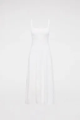 Scanlan Theodore Crepe Knit Square Neck Dress White Size S/Au 8 for rent on The Volte - image 3