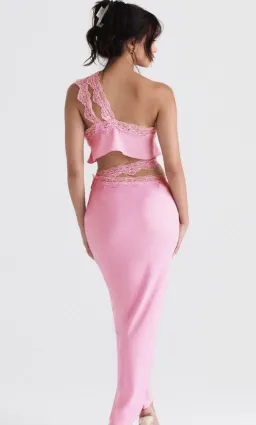 House of CB Lorena Cropped Top & Mathilda Maxi Skirt Set Pink Size 10  for rent on The Volte - image 2