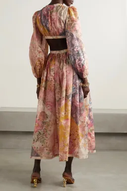 Zimmermann Pattie Patchwork Cutout Dress Floral Size 0 / AU8 for rent on The Volte - image 3