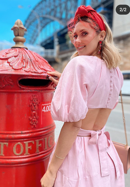 Aje Mimosa Cutout Midi Dress Pink Size 10 for rent on The Volte - image 3