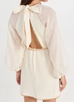 Zimmermann Rouleau Chain Mini Dress Pearl Size 0 / Au 8  for rent on The Volte - image 2