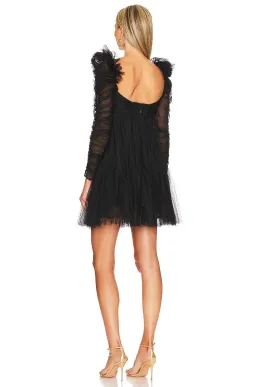 Zimmermann Tulle Ruched Mini Dress Black Size 3 / AU 14 for rent on The Volte - image 2