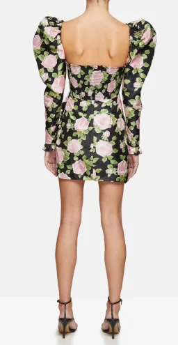 Alessandra Rich Ruffled Silk Taffeta Mini Dress Floral Size 6 for rent on The Volte - image 3